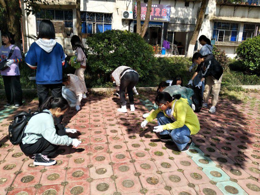 同学们正在积极劳动